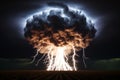 an image of a mushroom cloud with lightning coming out of it Royalty Free Stock Photo