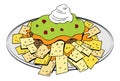 Nachos Plate Cheese Guacamole Sour Cream