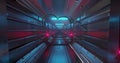 Image of neon cloud icon over glowing lgiht trails and computer server background
