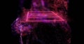 Image of neon sports field with glowing network of connections
