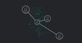 Image of network of connections with icons over digital human Royalty Free Stock Photo