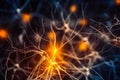 An image of neurons responsible for motor function, such as neurons in the motor cortex. Generative AI.