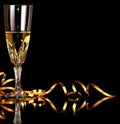 New years eve celebration with glass of champagne Royalty Free Stock Photo