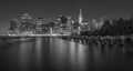 Image of New York skyline from Brooklyn Bridge Park Royalty Free Stock Photo