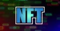 Image of nft over black background with neon rectangles