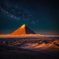 Night mountains before sunrise in the Egypt. Sinai Peninsula, the mountain of Moses. Landscape with the stars and milky