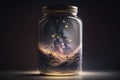 Image of night sky with stars in a glass jar