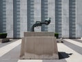Image of the Non-Violence sculpture outside the UN headquarters.