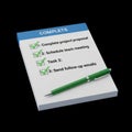 Completed task list with pen Royalty Free Stock Photo