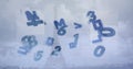 Image of numbers changing over landmark