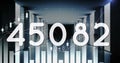 Image of numbers changing over statistics and data processing Royalty Free Stock Photo