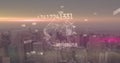 Image of numbers, globe and connections over cityscape Royalty Free Stock Photo
