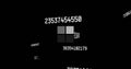 Image of numbers and loading squares data processing over black background Royalty Free Stock Photo