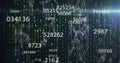 Image of numbers processing, binary coding and data processing Royalty Free Stock Photo