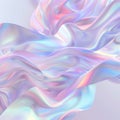 Gentle waves of holographic silk in pastel tones. AI generated