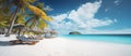 Tropical Serenity: Idyllic Beachfront Relaxation. Generated by AI.