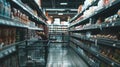 Shopping Cart in Aisle During Inflation Surge