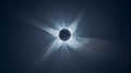 Total solar eclipse blue-hued corona sun moon sky watching rare event Royalty Free Stock Photo