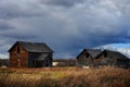 Old Abandoned Farm House and Stormy Skies Royalty Free Stock Photo