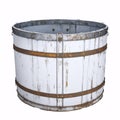 an old blue metal oil barrel isolated on a white background. Royalty Free Stock Photo