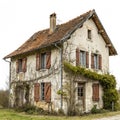 Old home isolated on white background Royalty Free Stock Photo