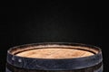 Image of old oak wine barrel in front of black background Royalty Free Stock Photo