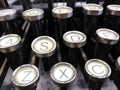 Vintage Type Writer keys up close