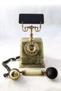 Image of an old telephone from before the 1960s on white background Royalty Free Stock Photo