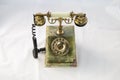 Image of an old telephone from before the 1960s on white background Royalty Free Stock Photo