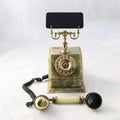 Image of an old telephone from before the 1960s on white background Royalty Free Stock Photo