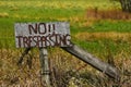 Old Weathered No Trespassing Sign Royalty Free Stock Photo