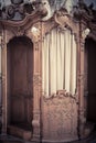 Wooden confessional in a church Royalty Free Stock Photo