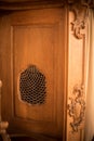 Wooden confessional in a church Royalty Free Stock Photo