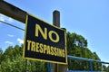 Yellow And Black No Trespassing Sign