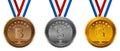 Olympic USA Bronze Silver Gold Medals Set