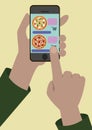 Image of the Online Order of Pizza Royalty Free Stock Photo