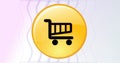 Image of online shopping trolley icon on white background Royalty Free Stock Photo