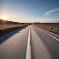 The open road path will end in the year 2023. Royalty Free Stock Photo