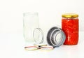 Home preserved tomatoes in jars