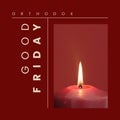 Image of orthodox good friday text over candle Royalty Free Stock Photo