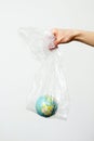 Our blue planet trapped in plastic waste stock photo Royalty Free Stock Photo