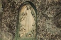 Image of Our Lady of the Good Star carved in a rocky cliff