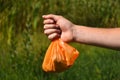 Orange Dog Poop Bag Royalty Free Stock Photo