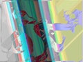 Unique artistic background, art, wallpaper, neon colored stripes, abstract art