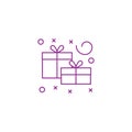 Image of packaged gifts for the holidays in the outline style.