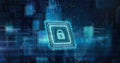 Image of padlock icon over computer circuit board and data processing Royalty Free Stock Photo