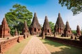 Pagoda and Bhuddha statues in Wat Chaiwattanaram Temple, Ayutthaya Historical Park, Phra Nakorn Si Ayutthya