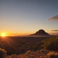 panorama view of sunrise over charles knife canyon near exmouth, western australia made with Generative AI