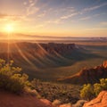 panorama view of sunrise over charles knife canyon near exmouth, western australia made with Generative AI