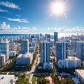 Panoramic view of Luxury condos in Miami Beach Florida made with Generative AI